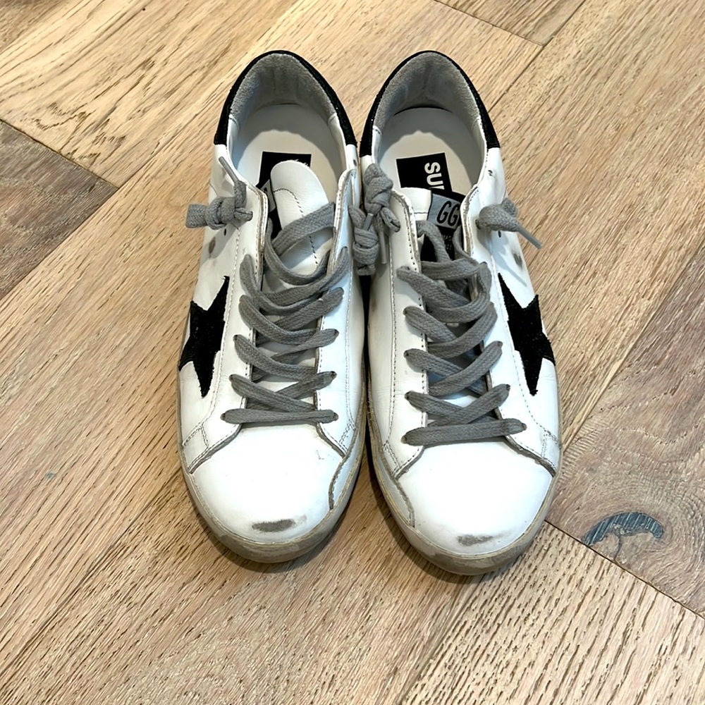 Black glitter/ white golden goose sneakers